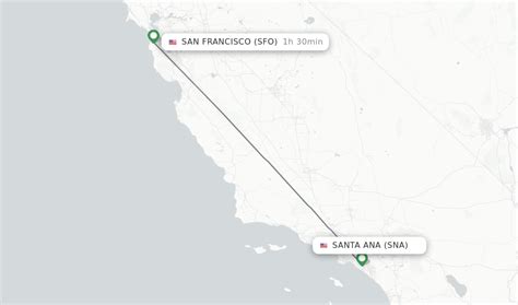 Flight time from SFO to SNA is 1 hour, 5 minutes